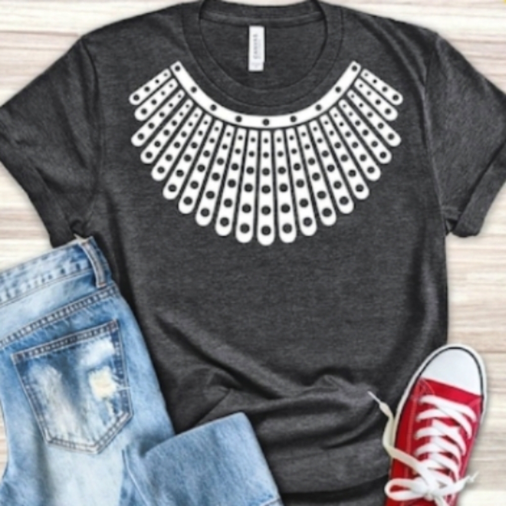 Bella Canvas. Ruth Bader Ginsburg Lace Collar. Unisex T-Shirt. Size XS